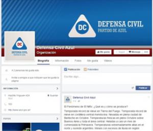 Fue creada la p�gina de Defensa Civil Azul en Facebook